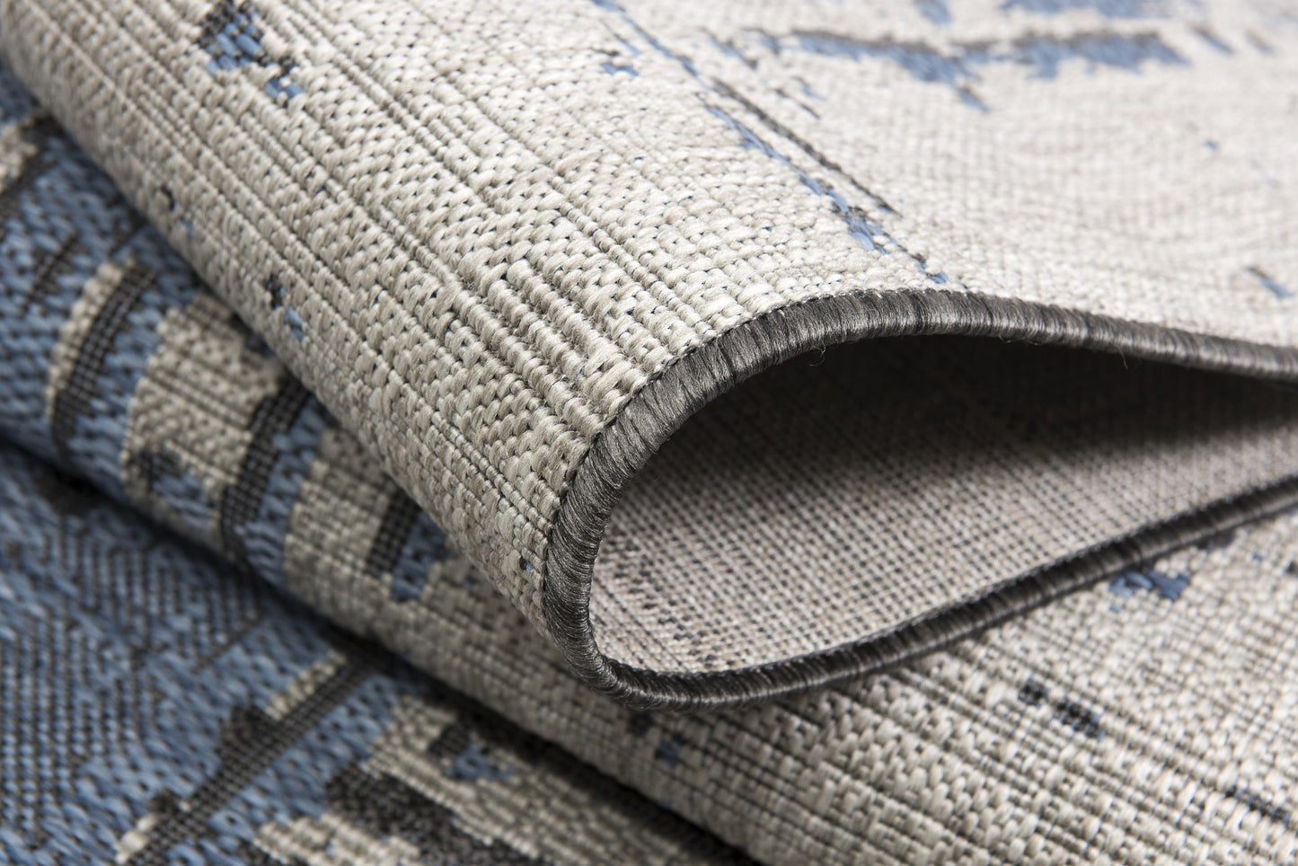 Khat Abstract Contemporary Blue,Beige Indoor Rug-13