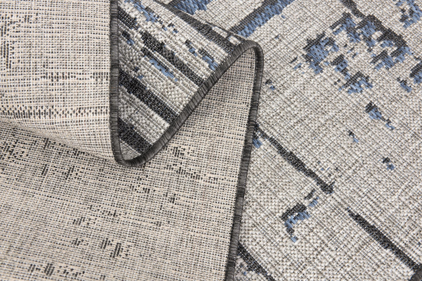 Khat Abstract Contemporary Blue,Beige Indoor Rug-14