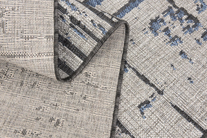 Khat Abstract Contemporary Blue,Beige Indoor Rug-14