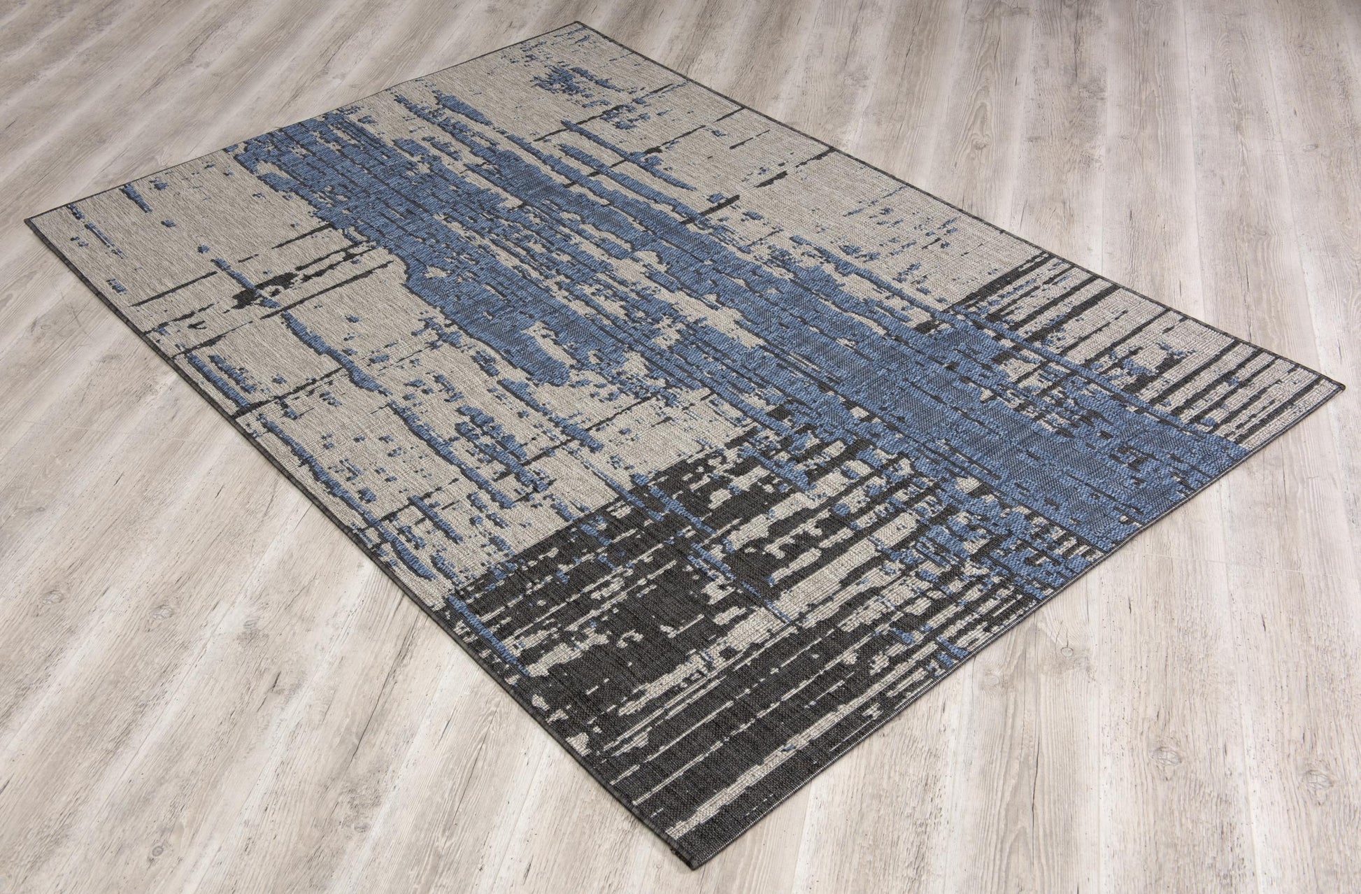 Khat Abstract Contemporary Blue,Beige Indoor Rug-10