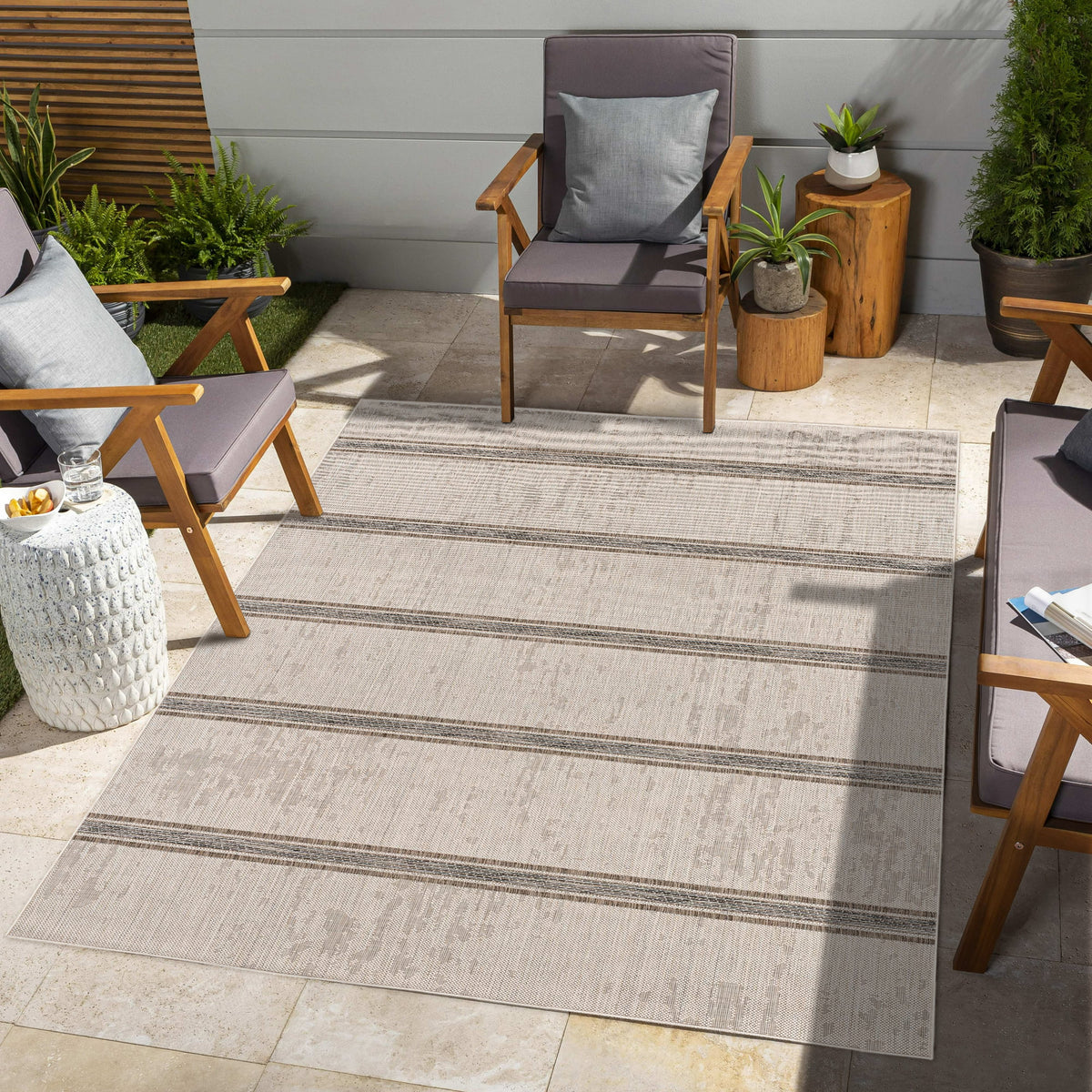 Tapis beige moderne côtier Vista