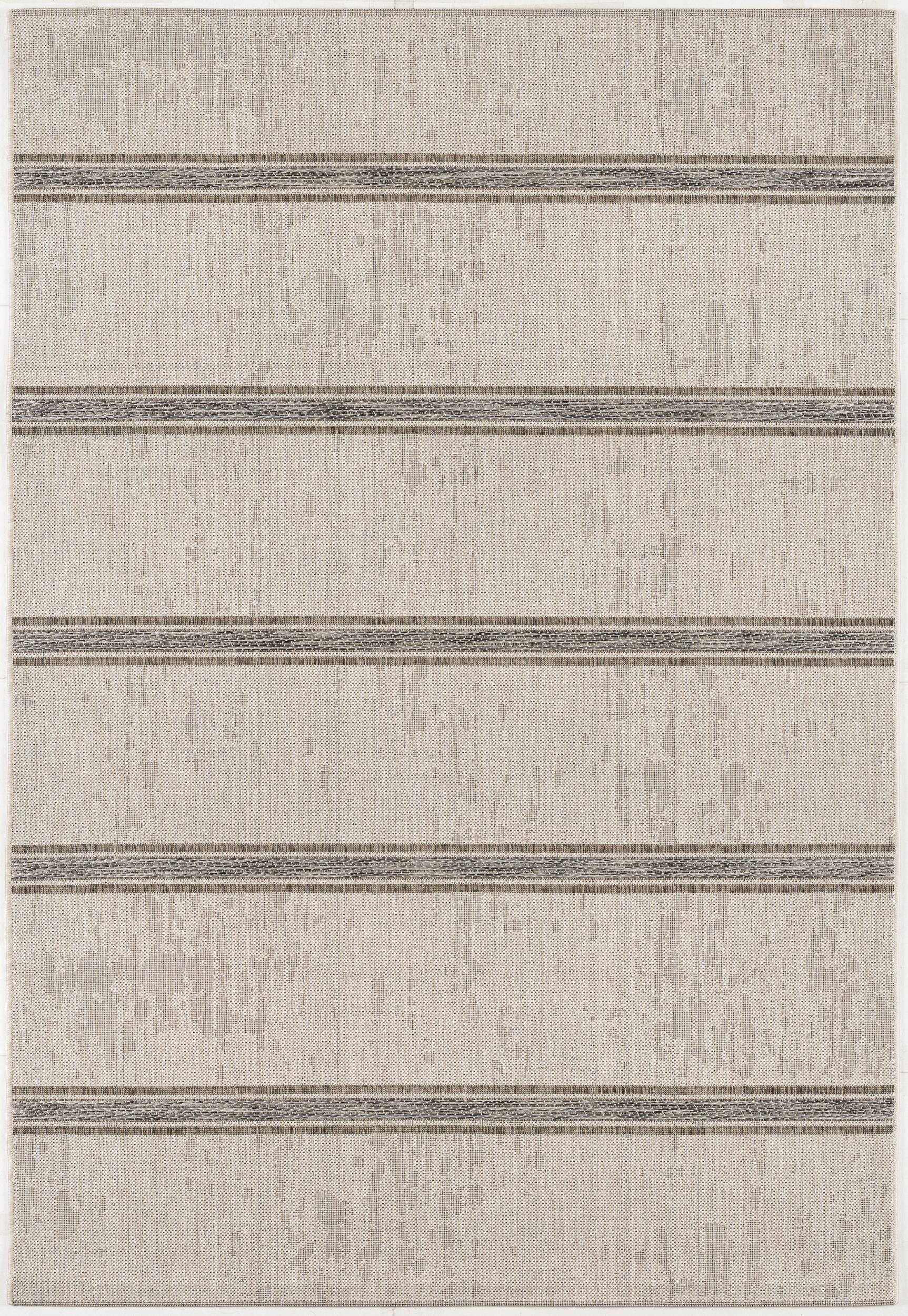 Delos Striped Coastal Beige and Brown Indoor Rug-15