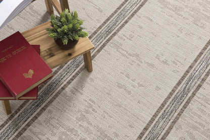 Delos Striped Coastal Beige and Brown Indoor Rug-16