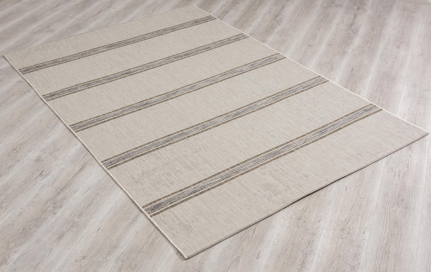 Delos Striped Coastal Beige and Brown Indoor Rug-14