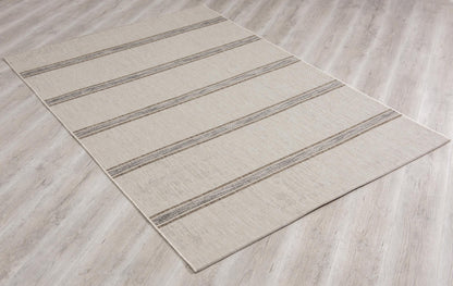 Delos Striped Coastal Beige and Brown Indoor Rug-14