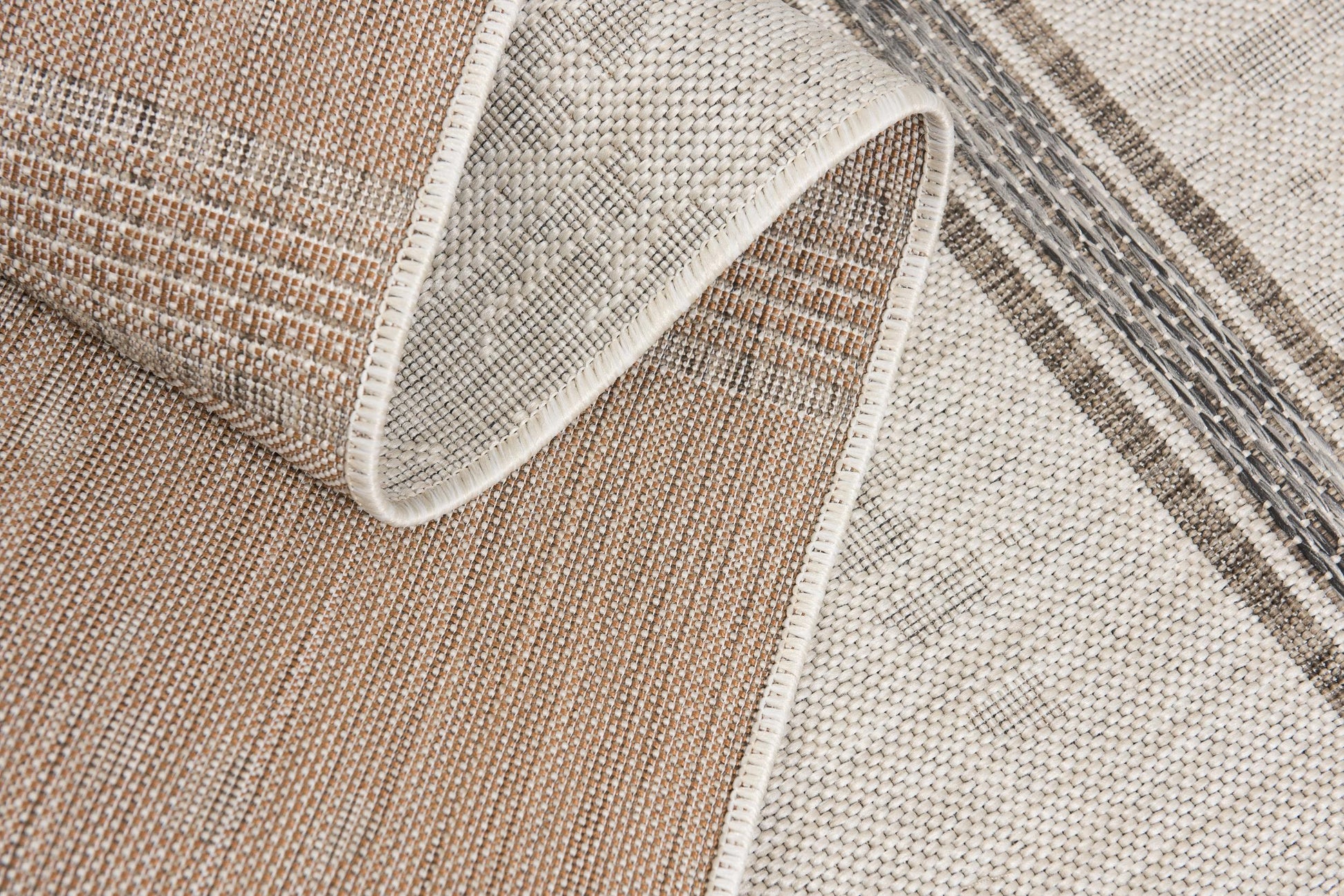 Delos Striped Coastal Beige and Brown Indoor Rug-12