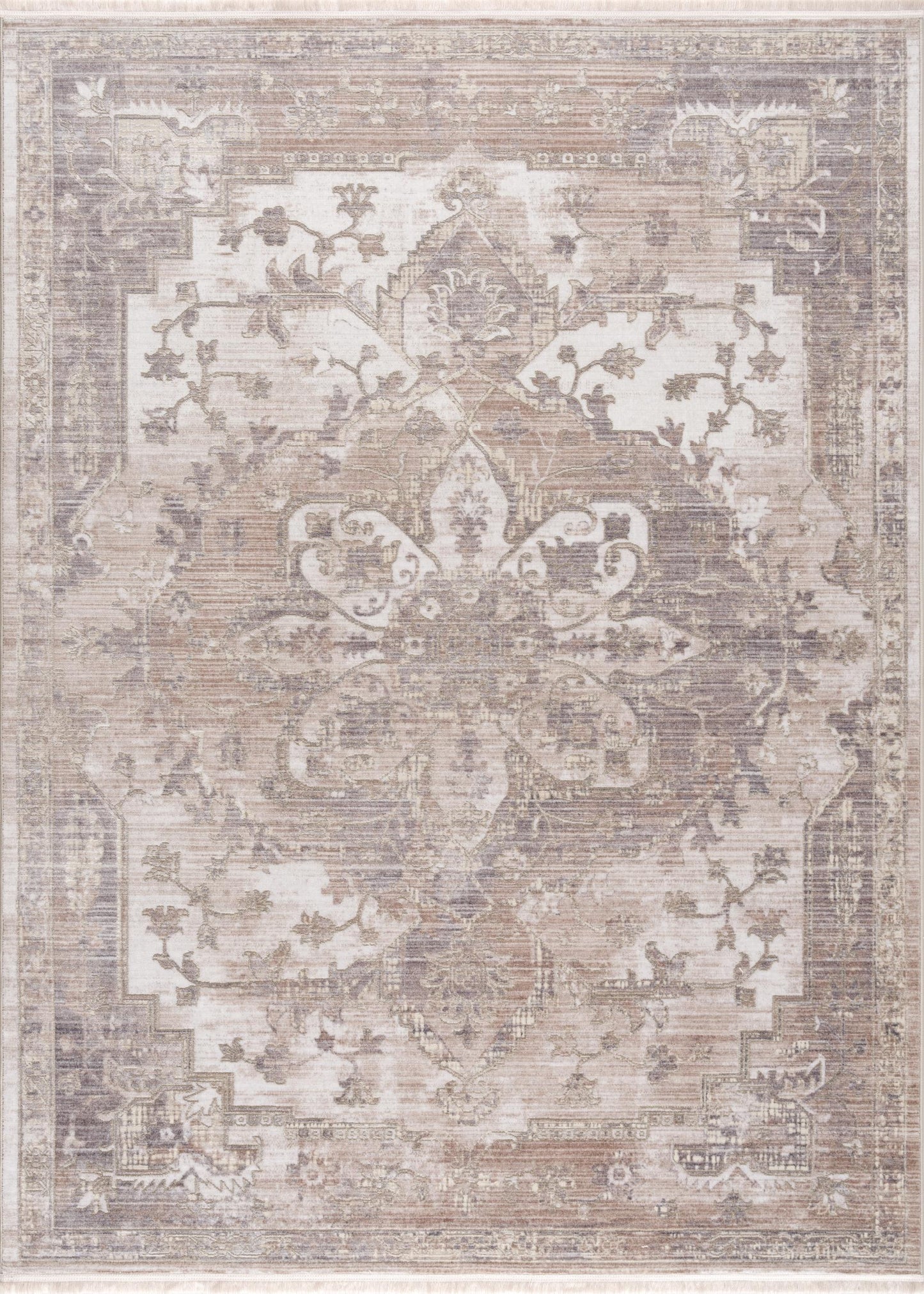 Padova Floral Medallion Transitional Beige and Brown Indoor Rug