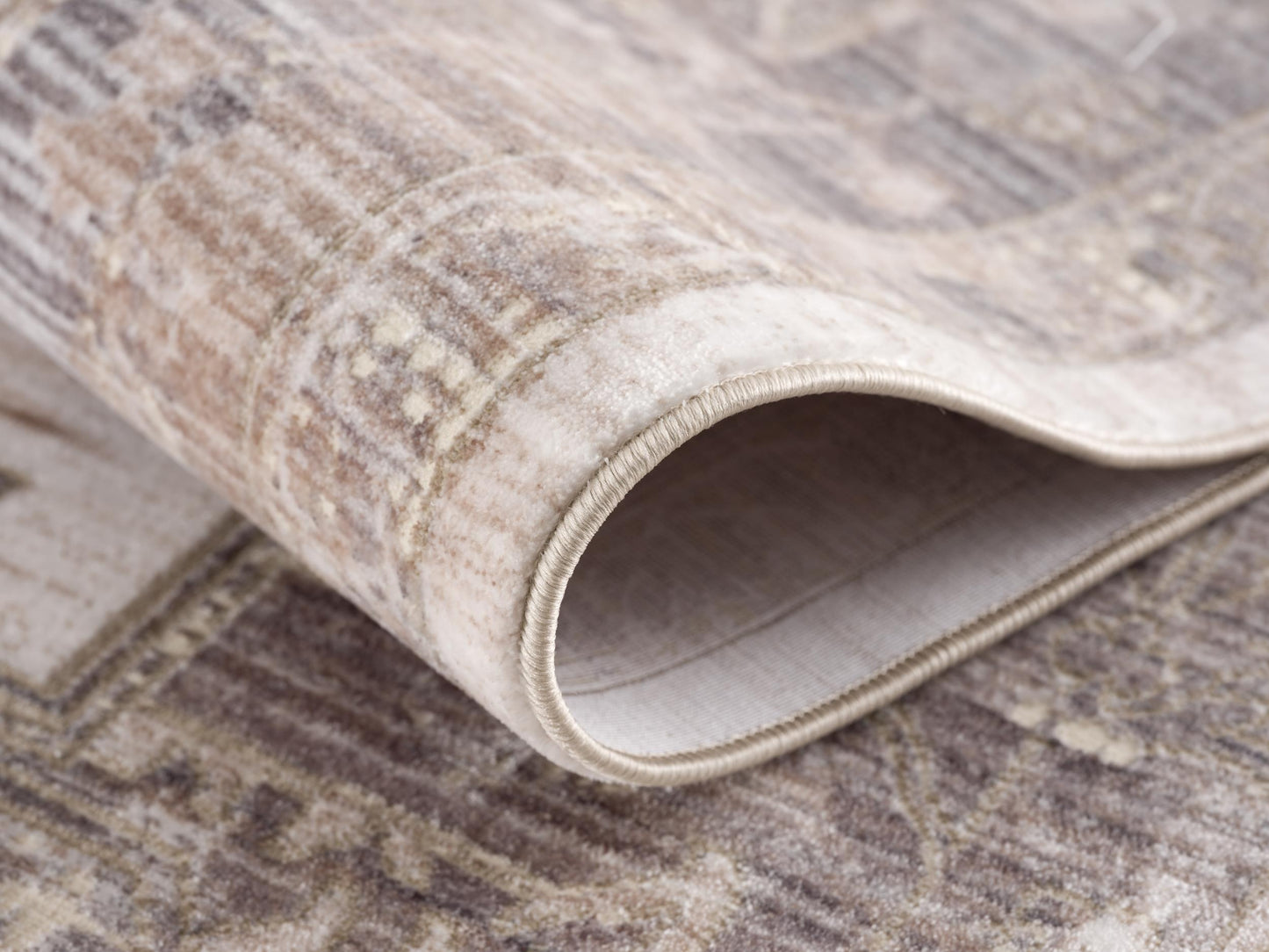 Padova Floral Medallion Transitional Beige and Brown Indoor Rug