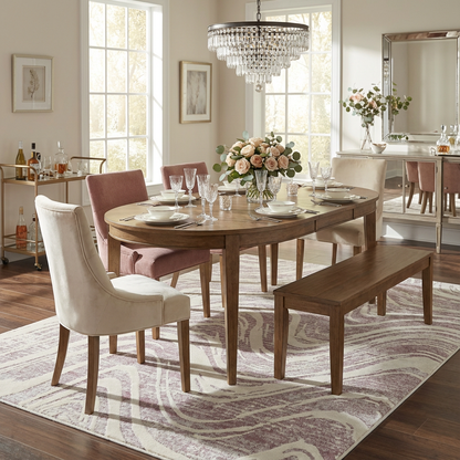 Kaze Abstract Modern Purple and Beige Indoor Rug