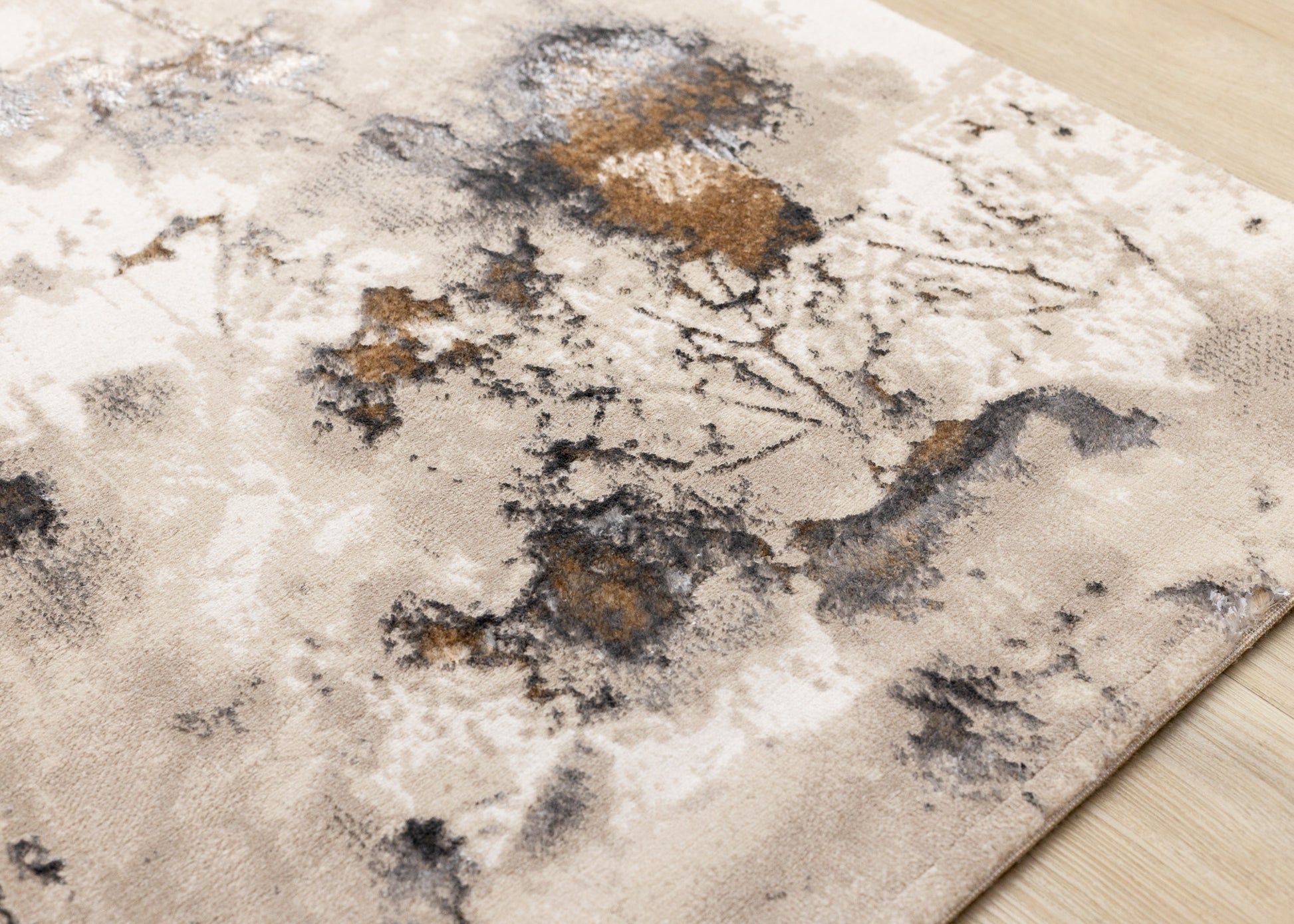 Contemporary Botanical Distressed Taupe Area Rug-4