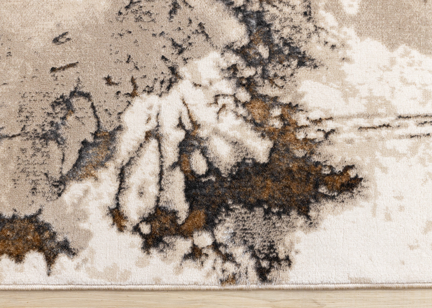 Contemporary Botanical Distressed Taupe Area Rug-8