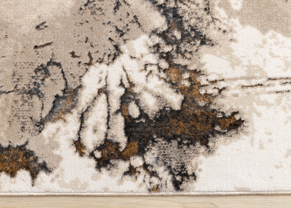 Contemporary Botanical Distressed Taupe Area Rug-8