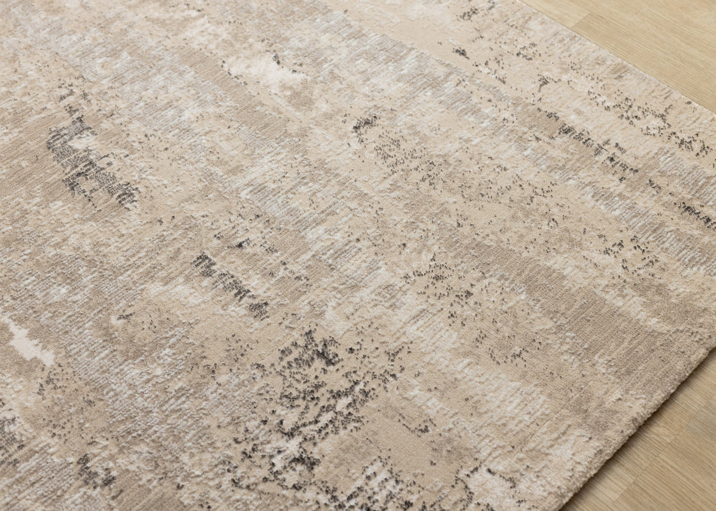 Contemporary Distressed Organic Beige Area Rug
