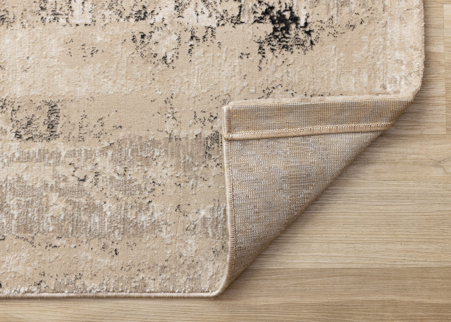 Contemporary Distressed Organic Beige Area Rug