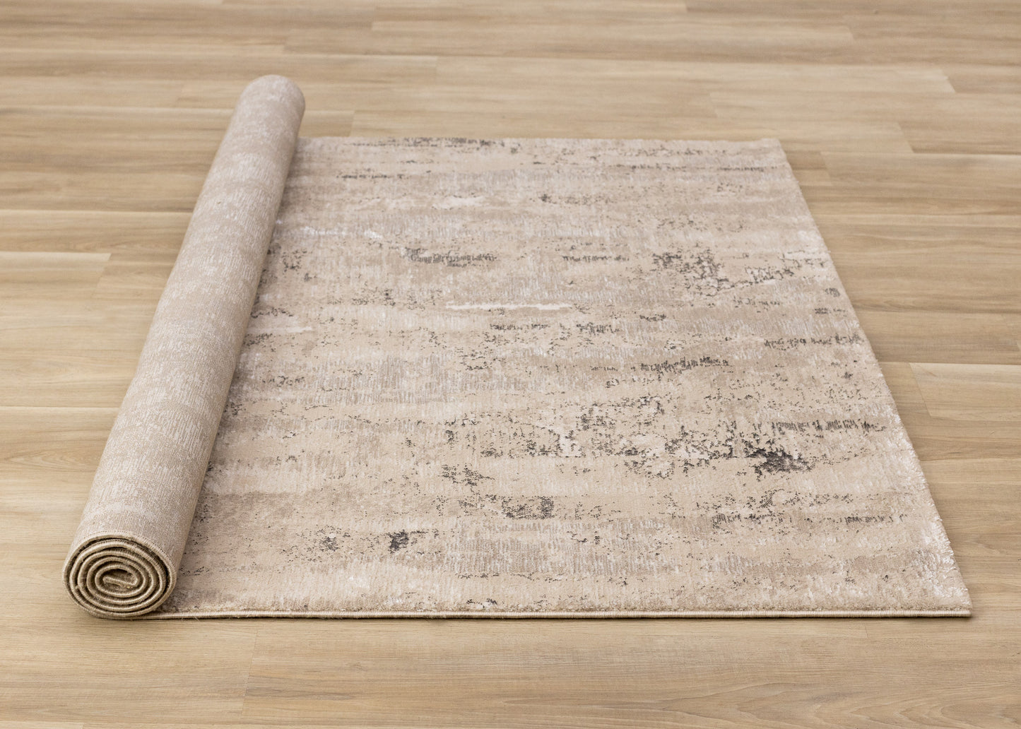 Contemporary Distressed Organic Beige Area Rug