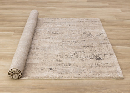 Contemporary Distressed Organic Beige Area Rug