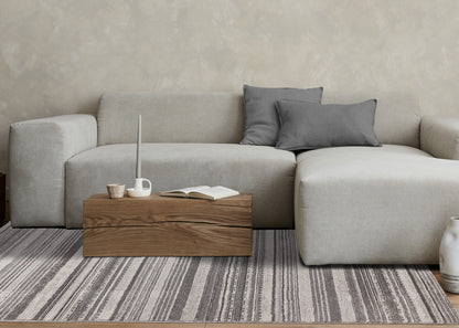 Contemporary Stripes Tribal Grey Area Rug-3