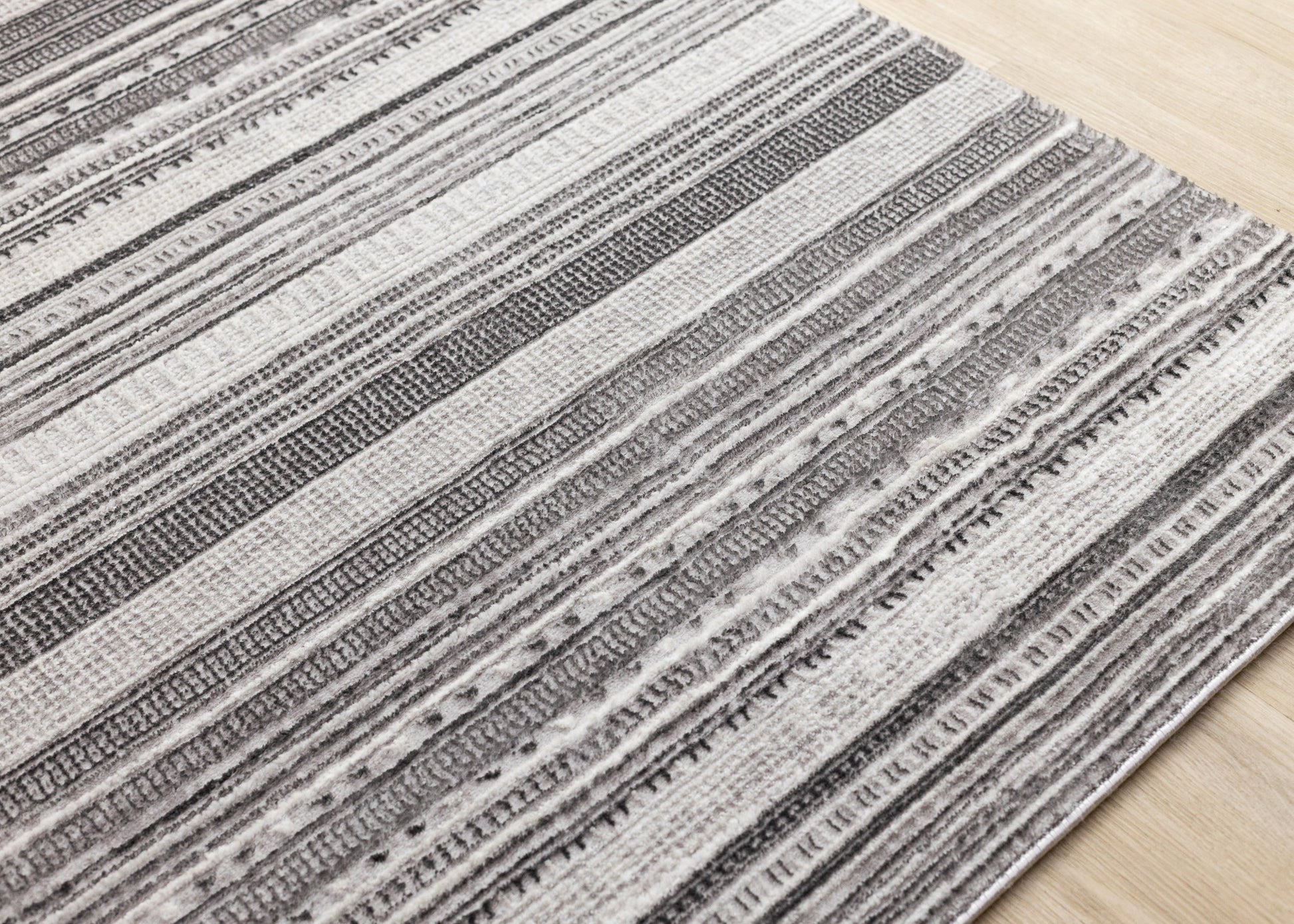 Contemporary Stripes Tribal Grey Area Rug-4