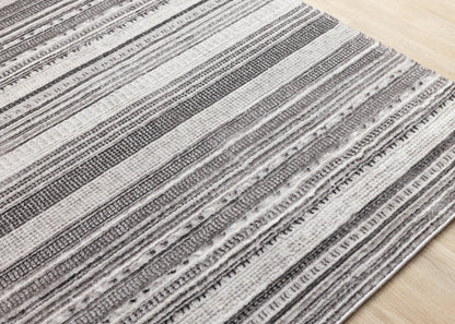 Contemporary Stripes Tribal Grey Area Rug-4