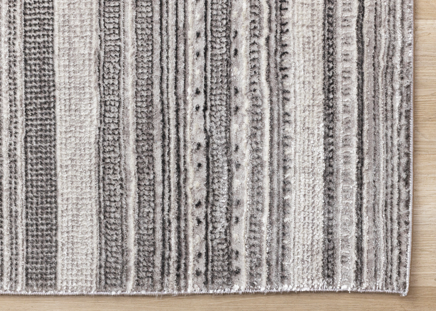 Contemporary Stripes Tribal Grey Area Rug-5