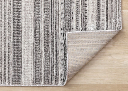 Contemporary Stripes Tribal Grey Area Rug-6