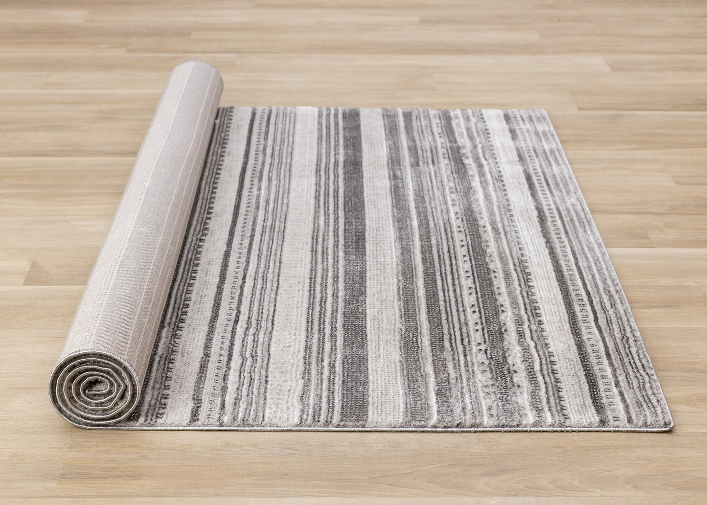 Contemporary Stripes Tribal Grey Area Rug-7