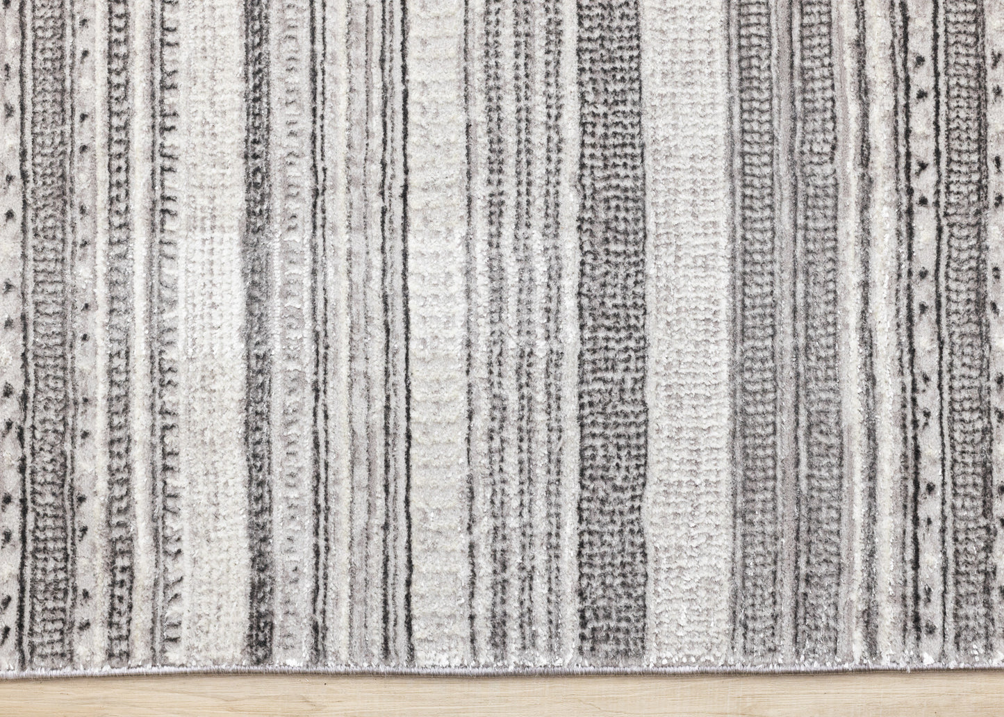 Contemporary Stripes Tribal Grey Area Rug-8