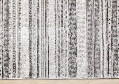Contemporary Stripes Tribal Grey Area Rug-8