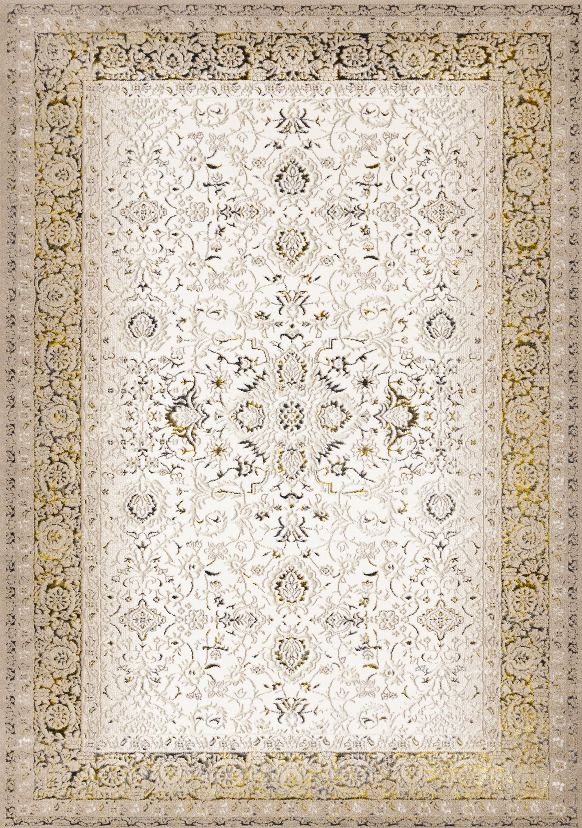 Traditional Border Elegant Cream Area Rug-1