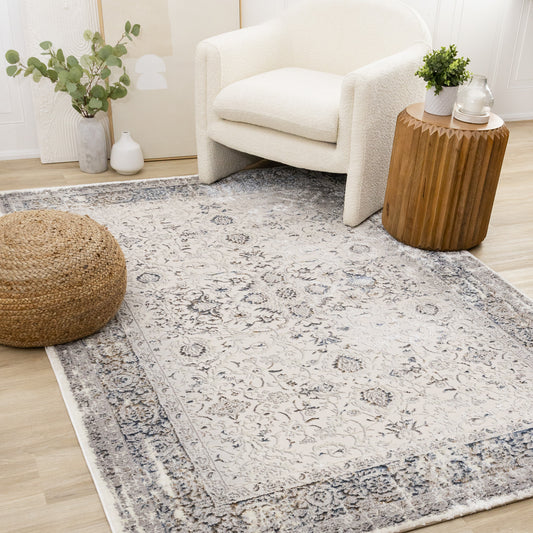 Traditional Border Elegant Cream Area Rug