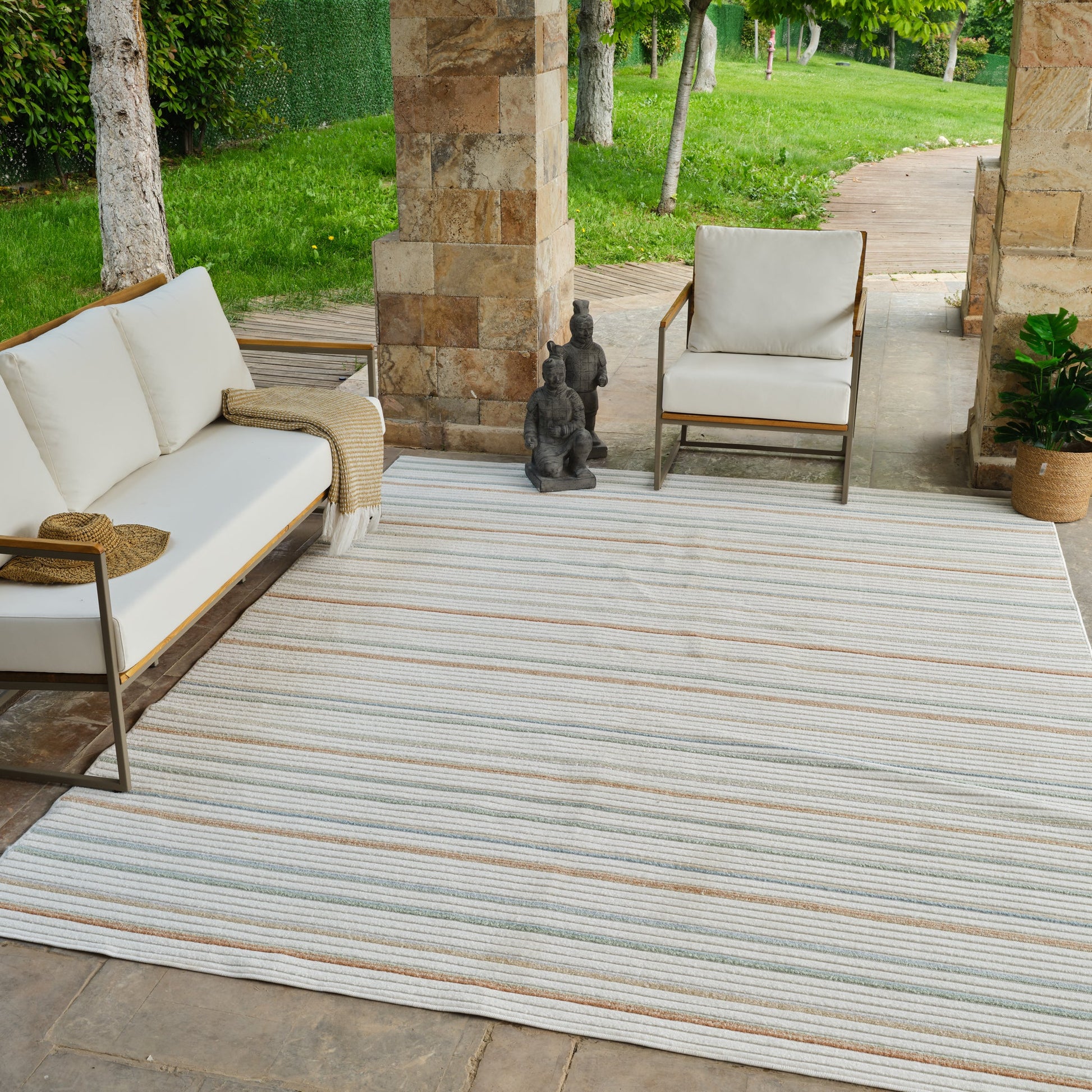 Alfombra Striped Modern Cream Rug - Area Rugs - Rug Branch