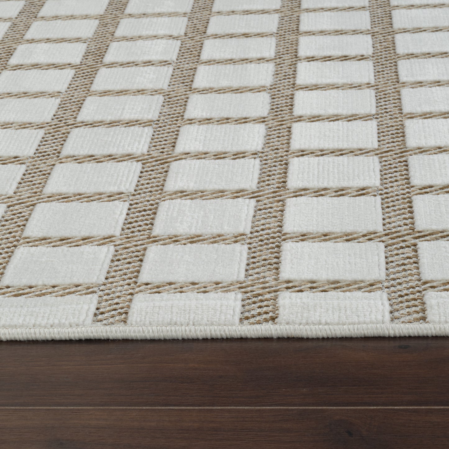 Maise Checkered Modern Beige Rug