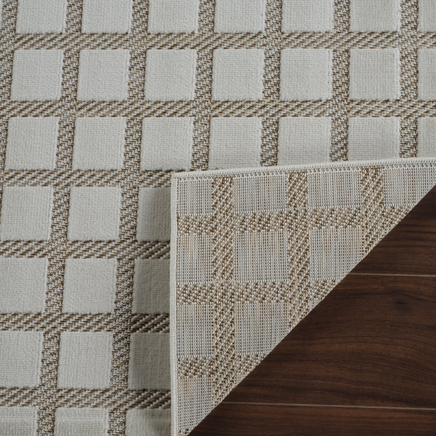 Maise Checkered Modern Beige Rug