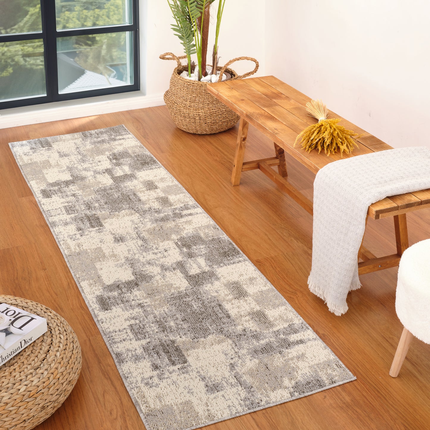 Jules Abstract Modern Grey Rug