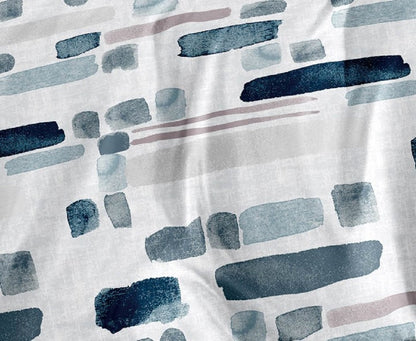 100% Jacquard Micro Grey and Blue Duvet Cover Set