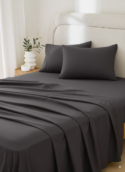 Rug Branch California Cotton Club 2 PC Queen Pillowcases-Charcoal-1