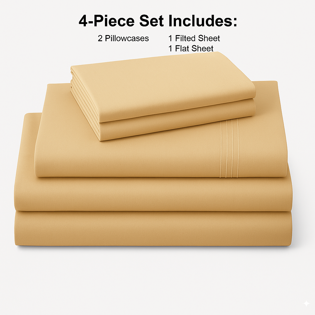 Rug Branch California Cotton Club 3 PC Twin XL Sheet Set - Gold-1
