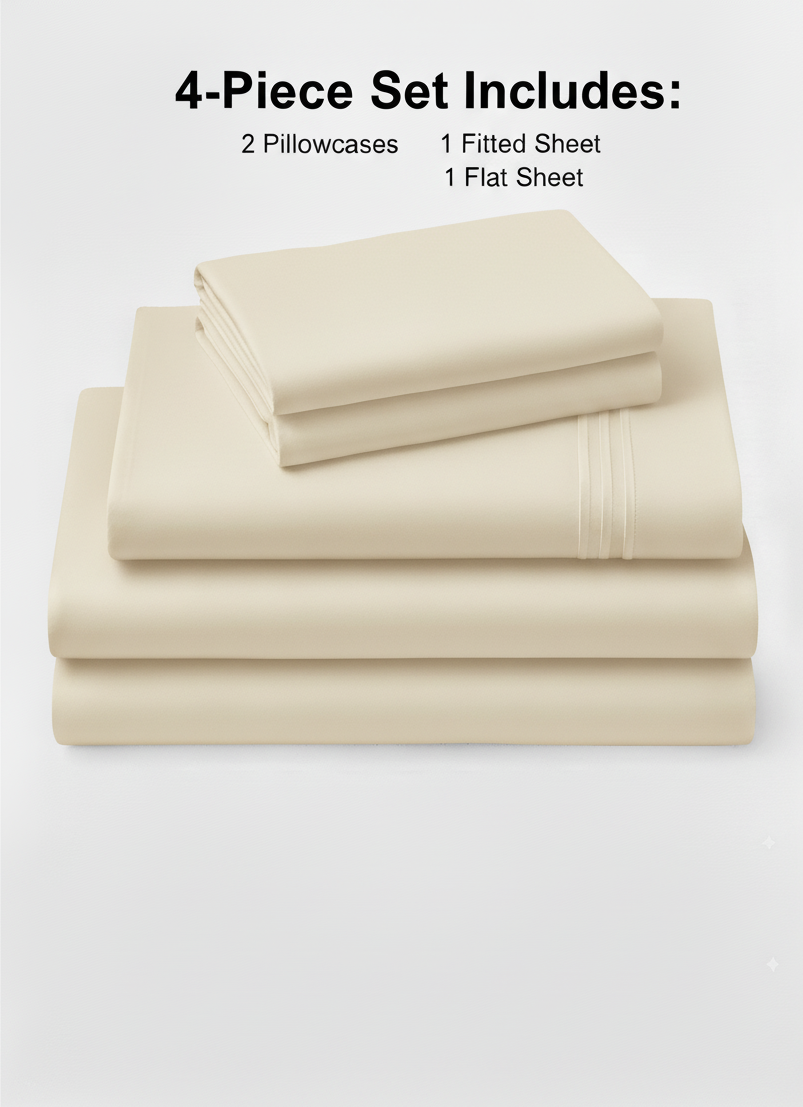 Rug Branch California Cotton Club 4 PC Queen Sheet Set-Ivory-1