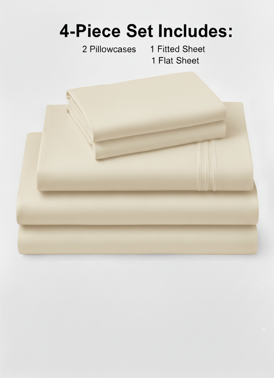 Rug Branch California Cotton Club 4 PC Queen Sheet Set-Ivory-1