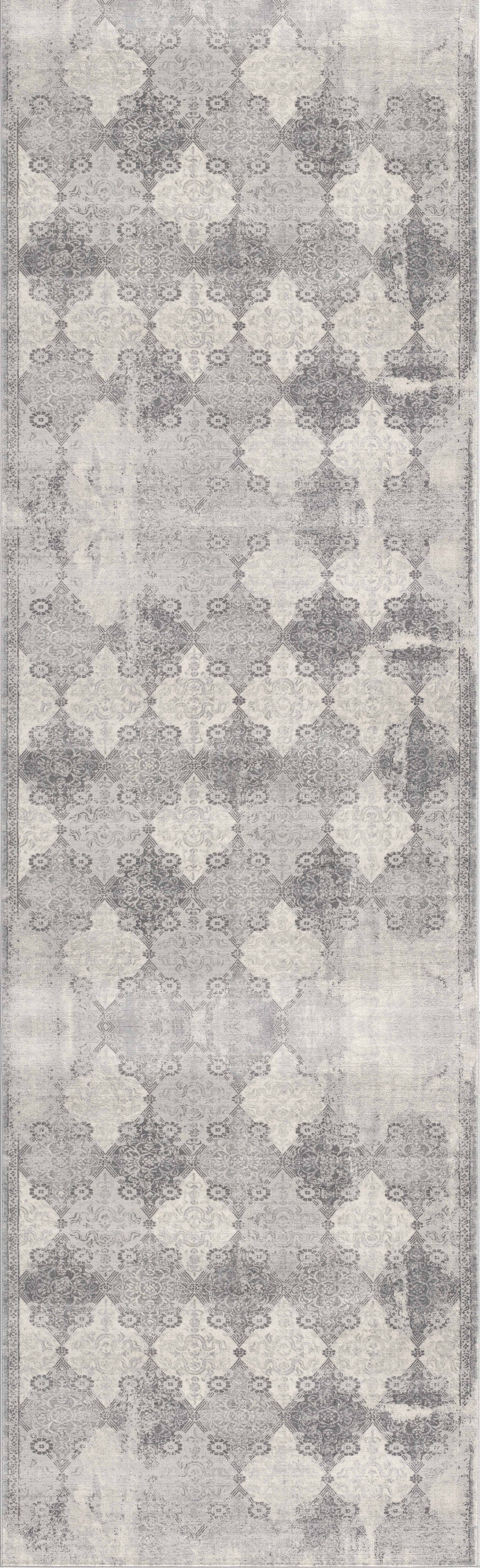 Nazira Damask Contemporary Grey Indoor Rug [AUC]-20