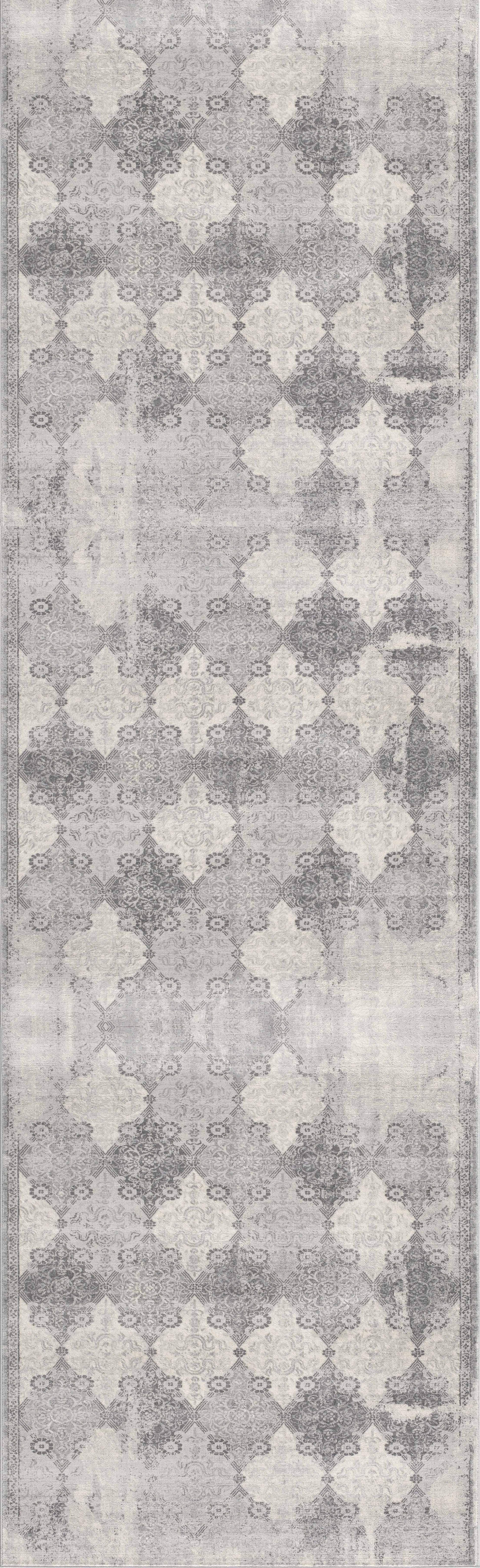 Nazira Damask Contemporary Grey Indoor Rug [AUC]-20