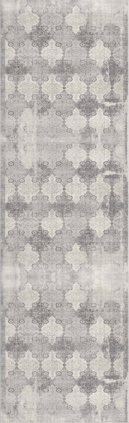 Nazira Damask Contemporary Grey Indoor Rug [AUC]-20