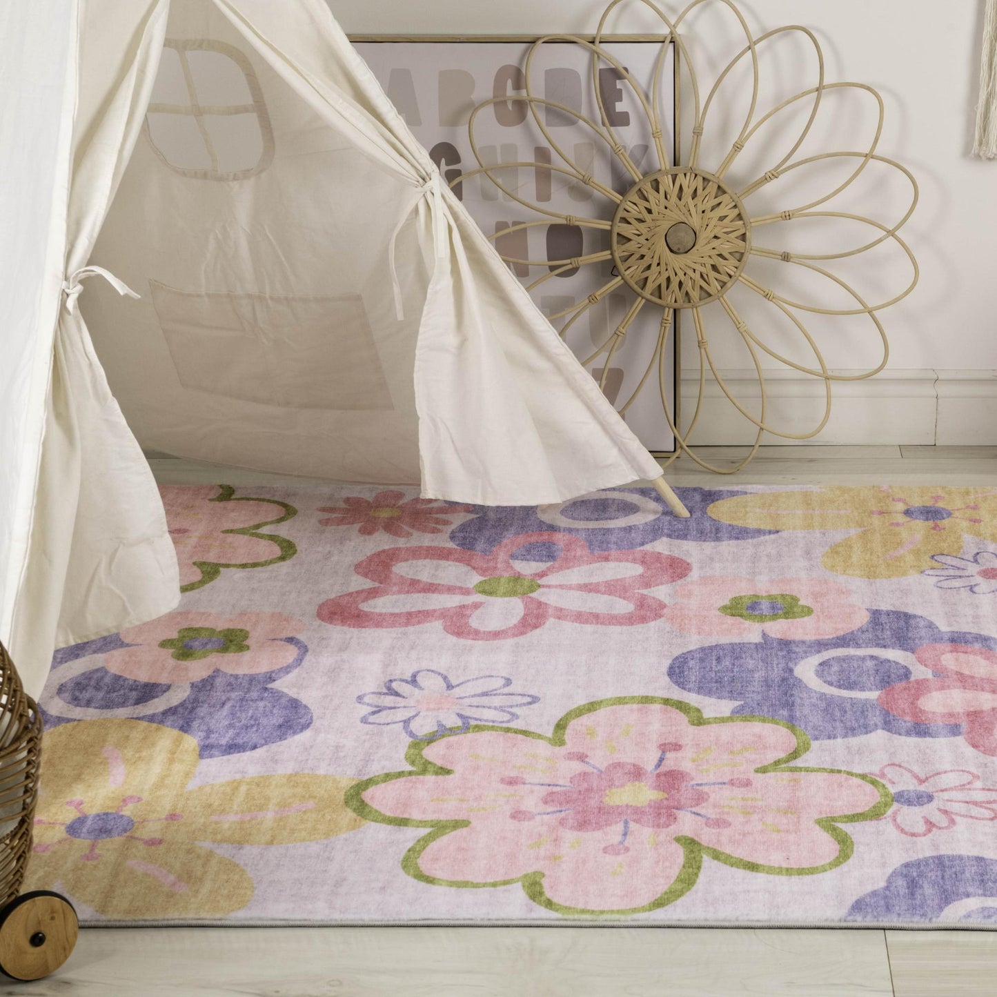 Soft Steps Playtime Fun Floral Playmat Pink Soft Rug