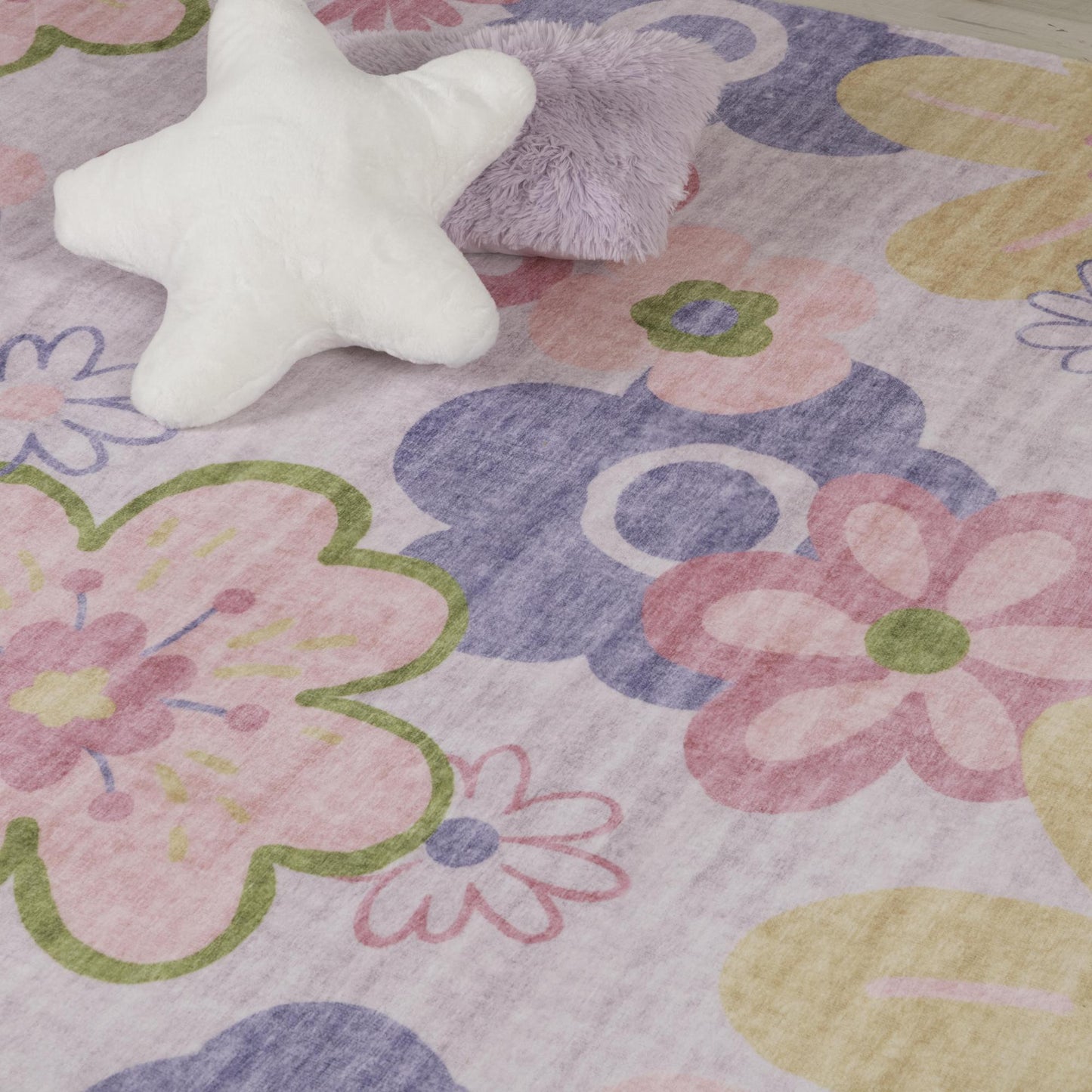 Soft Steps Playtime Fun Floral Playmat Pink Soft Rug