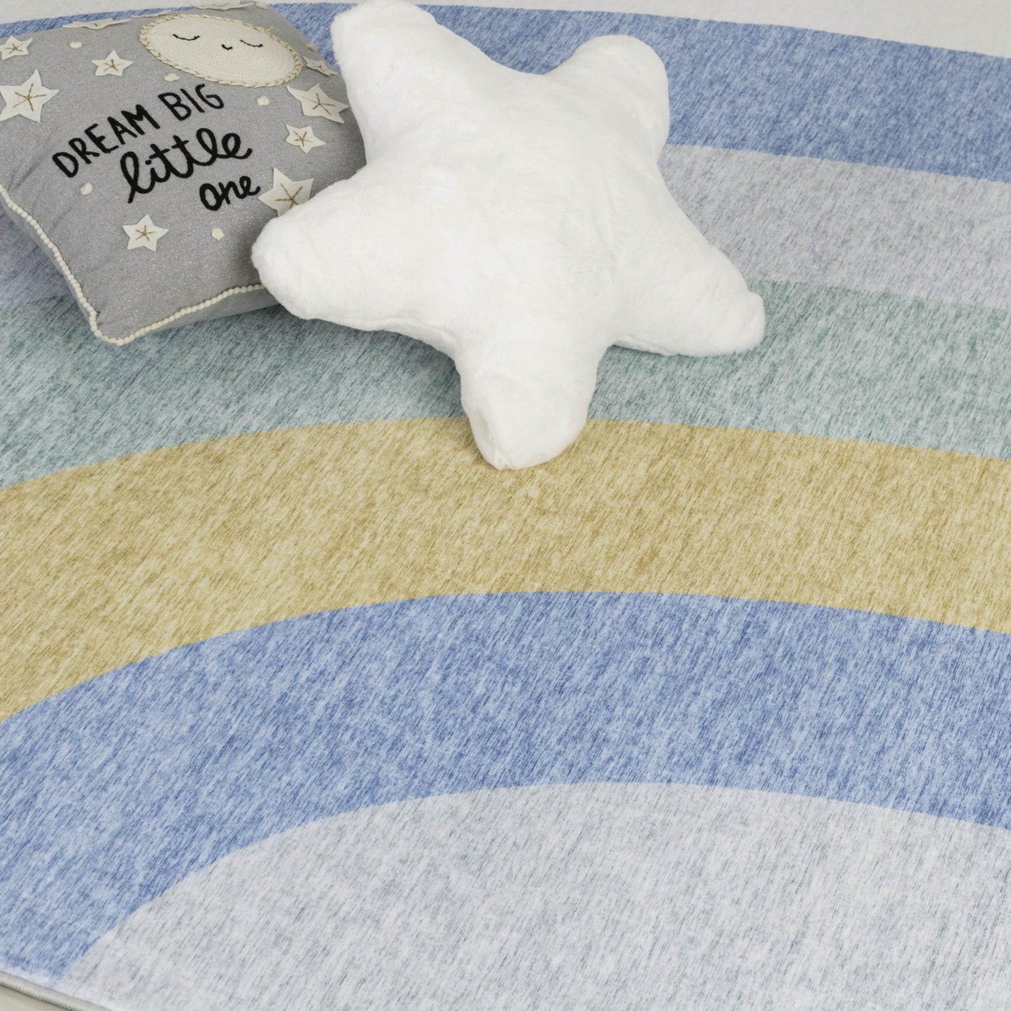 Soft Steps Playtime Rainbow Playmat Light Blue Soft Rug