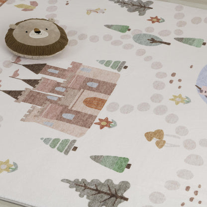 Soft Steps Playtime Unicorns, Castle, Road Map, Educational Playmat Pink Soft Rug