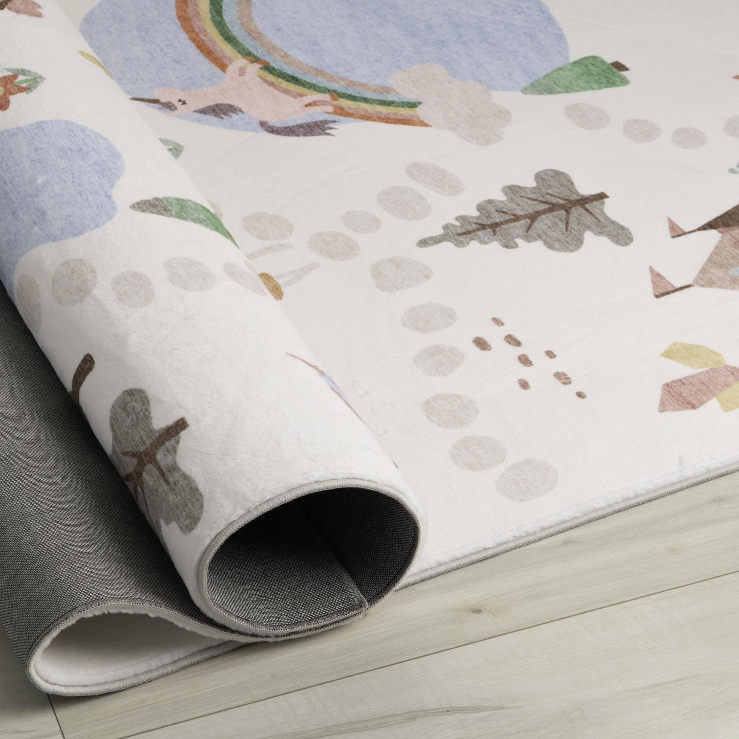 Soft Steps Playtime Unicorns, Castle, Road Map, Educational Playmat White Soft Rug