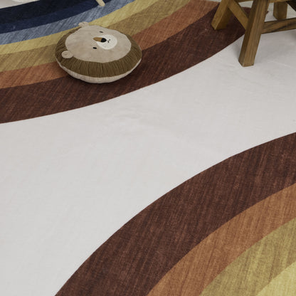 Marlow Rainbow Modern White Indoor Rug