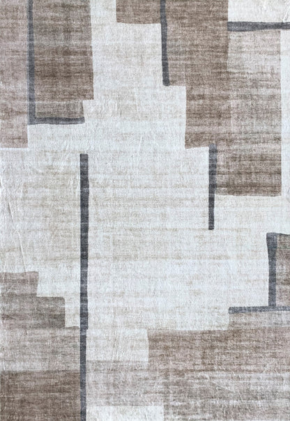 Eclipse Mid-Century Modern Geometric Beige Rug