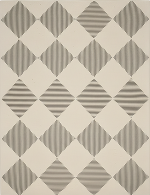 Sepia Checkered Contemporary Beige and Brown Indoor Rug